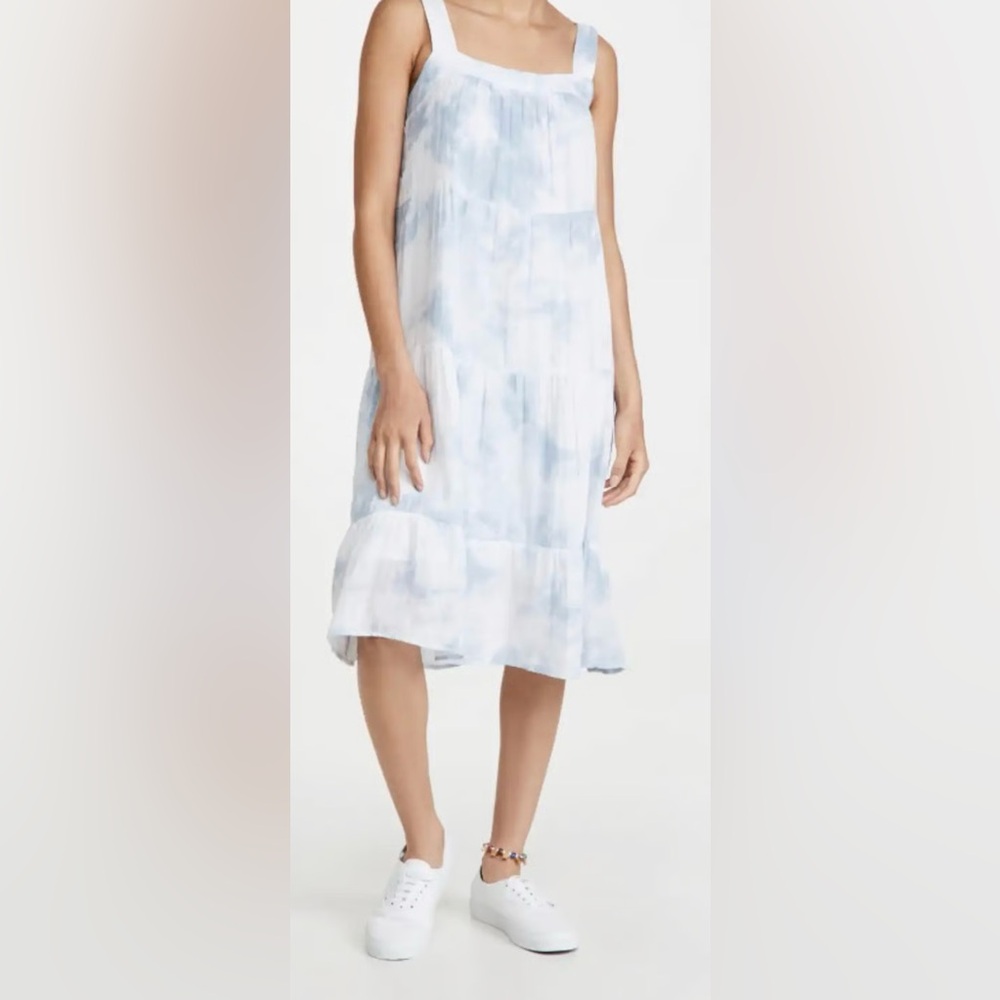 Rails Amaya Cascade Tie Dye Blue and White Tie-Dye Dress